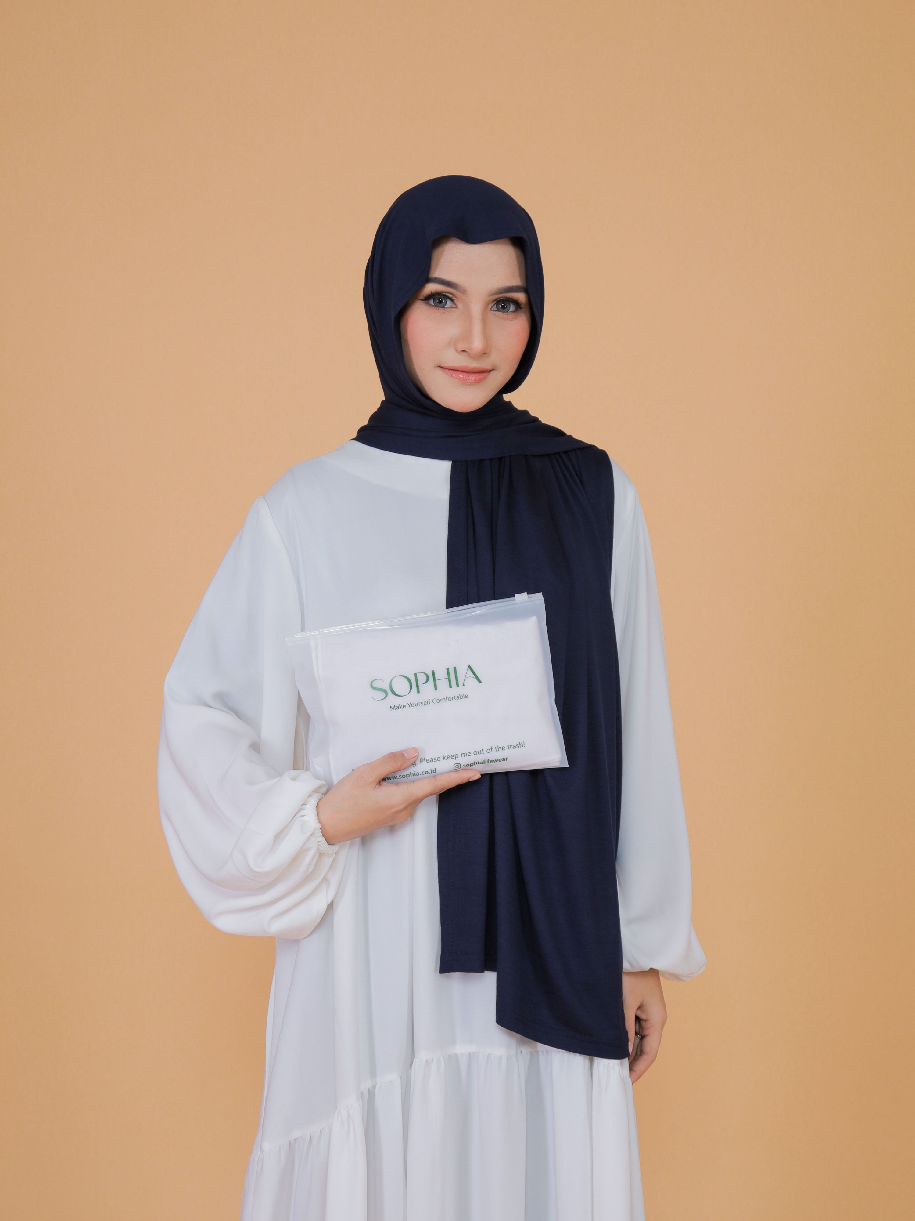 Sophia Scarves Tencel Pashmina Navy